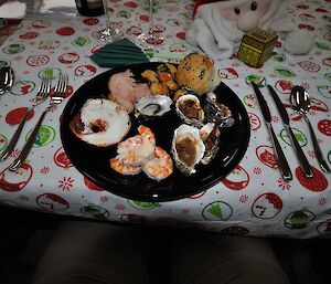 A plate full of delicious Christmas food, Mawson 2016