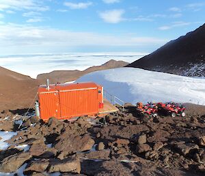 A view out over the ice plateau and along the coast from Hendo hut near Mawson