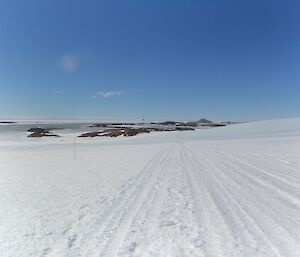 A view of Mawson station from the Gwamm slope