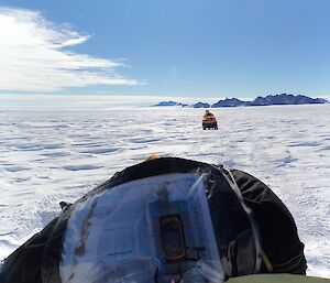 Ben Newport on a quad navigating to Rumdoodle hut