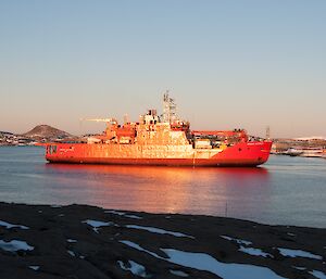 ThemRV Aurora Australis is a burnt orange colour in the afternoon glow