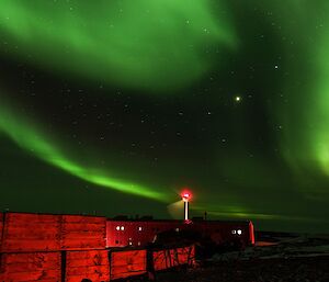 A series of red boxes are lit up with a green sky