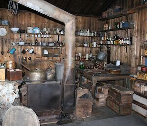 Historically preserved kitchen utensils and supplies