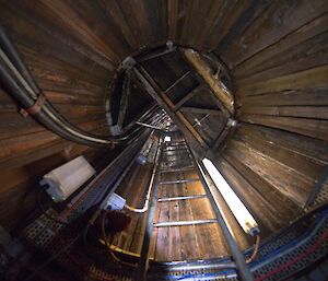 A view of the access shaft to the vault