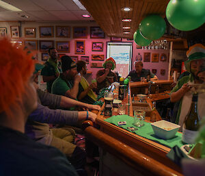 A group of people dressed in green for St Patrick’s Day