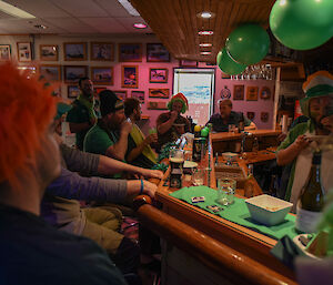 A group of people dressed in green for St Patrick’s Day