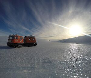 A vehicle on the ice plateau