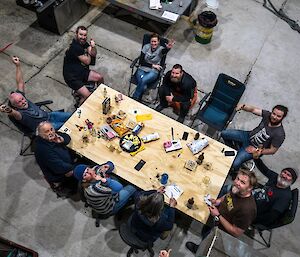 A group of people around a table