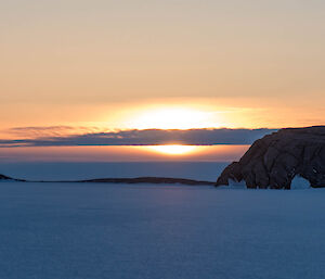 Sunset over the sea ice
