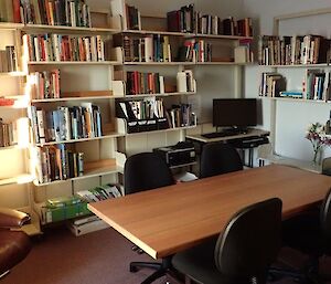 The new table in the library