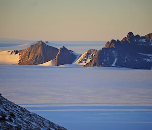 A view of the mountains and plateau