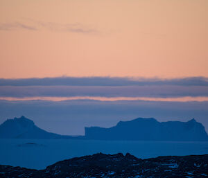 Afternoon sky over iceberg alley