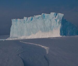 An iceberg in the sea ice