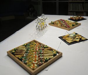 A table of canapes