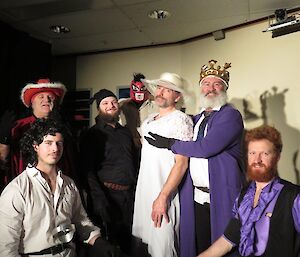The cast of the play in costume
