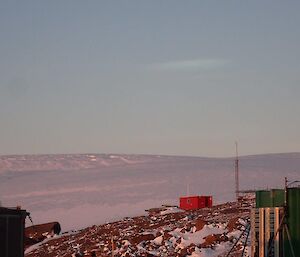 A really bad photo of Polar stratospheric cloud, hanging all on its ownsome in the sky