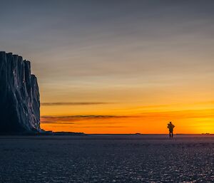 Walking into the sunset.