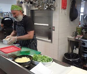 A man at work in the kitchen