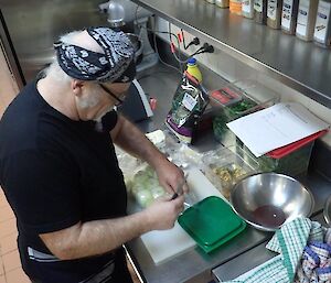 A man at work in the kitchen