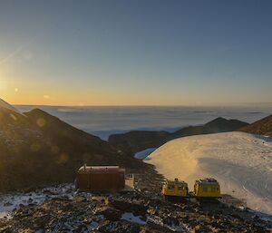 Henderson hut and the view