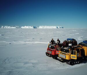 Two Haggs parked on the sea ice