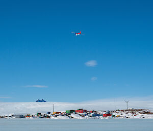 Mawson Station as viewed from the sea ice