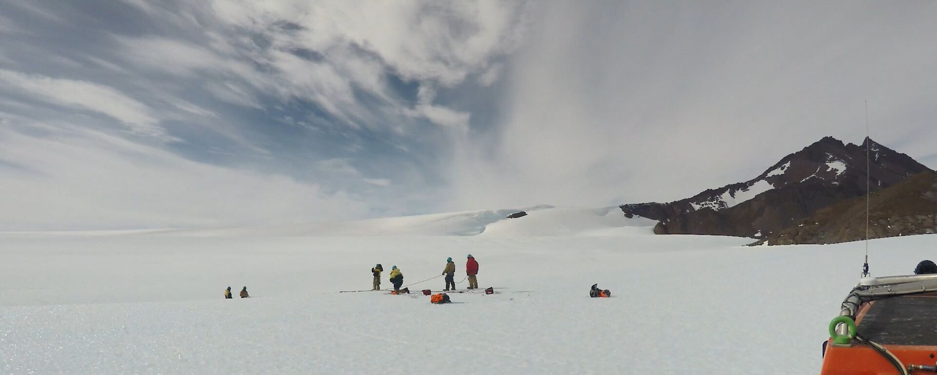 A SAR team training session up on the plateau