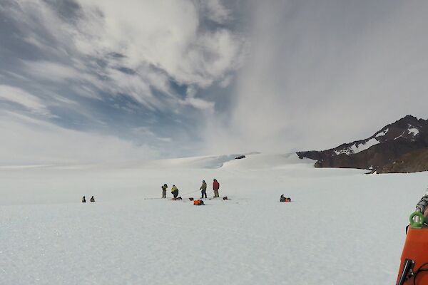 A SAR team training session up on the plateau