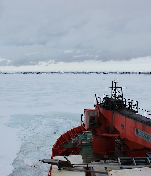 The Aurora Australis in thick fast ice.