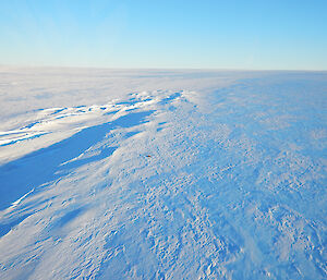 The Channel Lake site — a narrow channel on the wide, flat, glacier