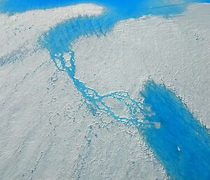 Melt ponds on the Sørsdal Glacier in summer 2009–2010.