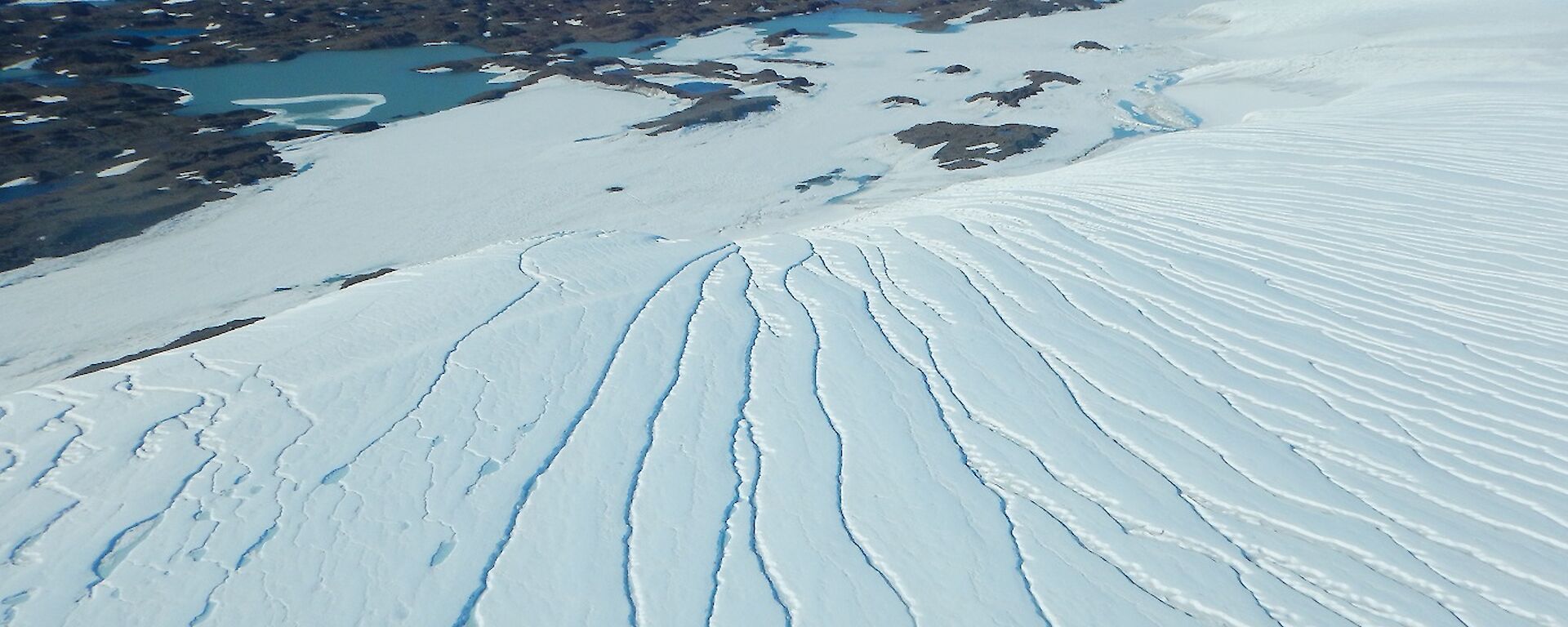 Surface melting at the edge of the Sørsdal Glacier.