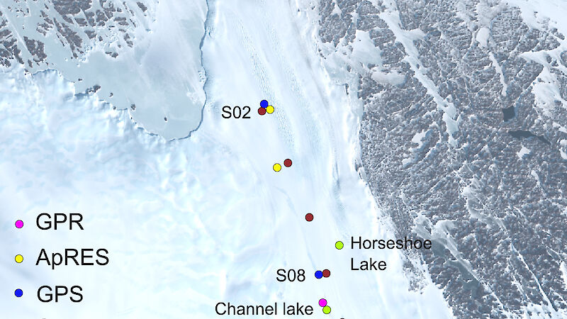 Top down view of the installation sites