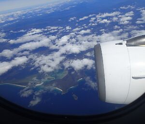 Aerial view of Tasmanian coast line