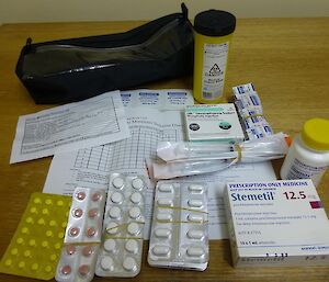 A collection of medicines for altitude sickness.