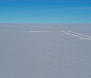 Aerial view of the skiway at the ice camp.
