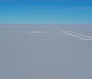 Aerial view of the skiway at the ice camp.