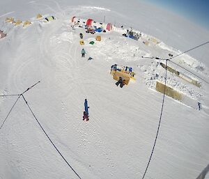 An aerial view of the Aurora Basin camp.