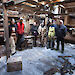 The Mawson’s Huts conservation team inside the Main Hut, on completion of the season’s work. L-R: Michelle Berry, Marty Passingham, Sally Hildred, Ian Godfrey, Peter Maxwell and David Killick.