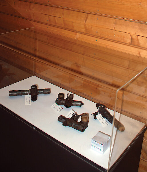 Air tractor parts from the Vickers monoplane on display at the Mawson’s Huts Replica Museum in Hobart.