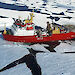 The Royal Navy’s Ice Patrol ship, HMS Protector, in sea ice.