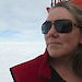Leanne Millhouse on the deck of the Aurora Australis.