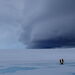 Arcus shelf clouds form over O'Brien Bay, near Casey station.