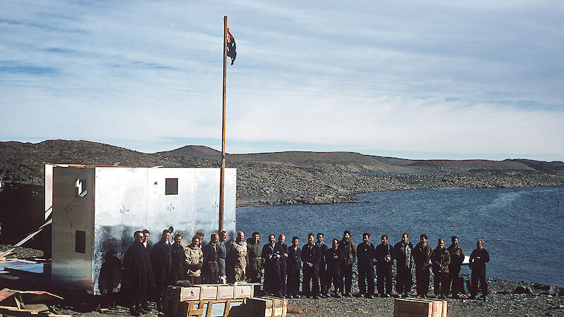 At 4 pm on 13 January 1957, expeditioners gathered at the flagpole to officially recognise the establishment of Davis research station.