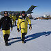 The Governor-General (right) with Australian Antarctic Division Director, Dr Nick Gales, at Wilkins Aerodrome.