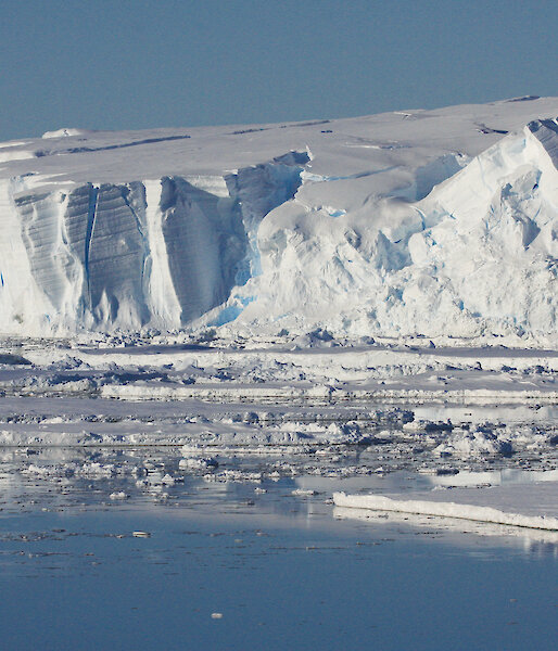 The front of the Totten Glacier in East Antarctica.