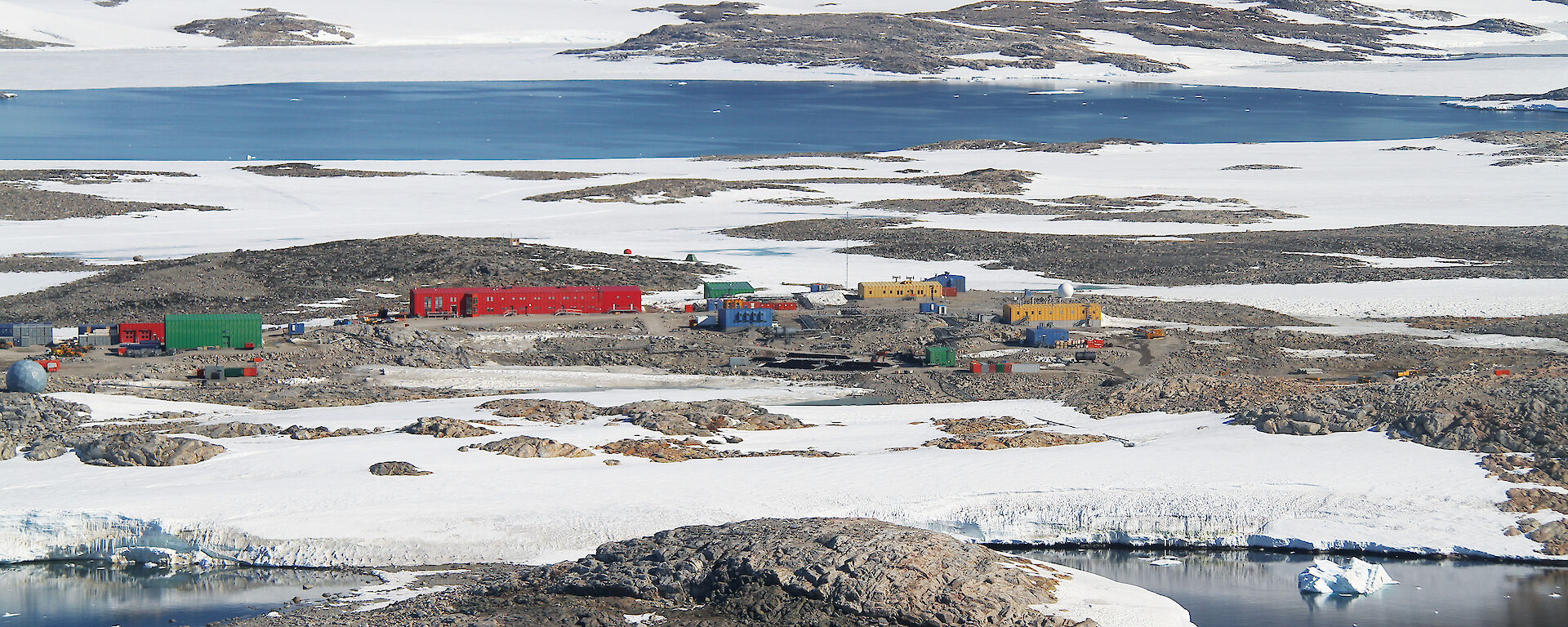 An aerial view of Casey station.