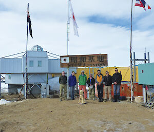 Tom with six others outside Japan’s Syowa station.