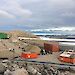 A series of dirt piles — biopiles — constructed at Casey research station.