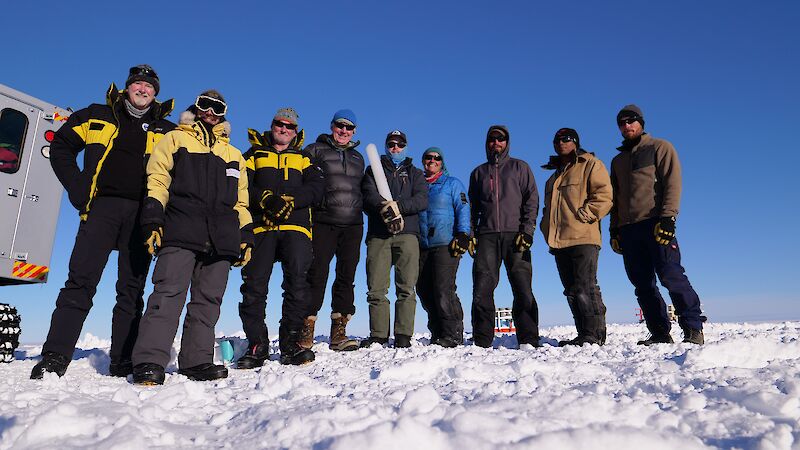 The hydroxyl team standing in a line.